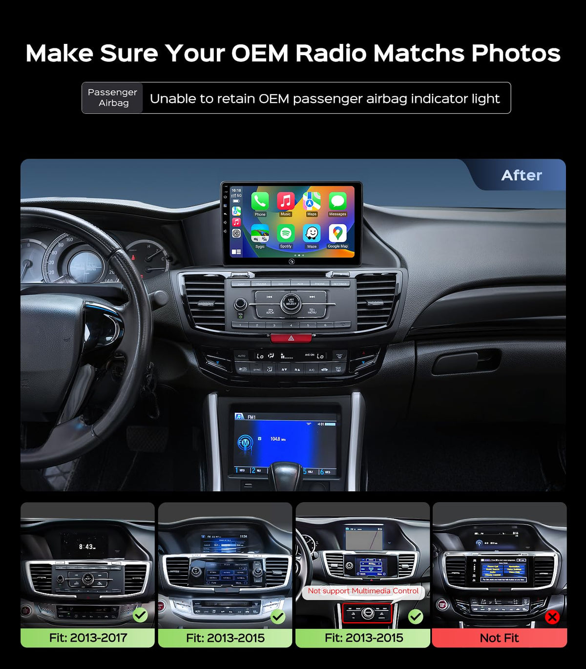 Car Radio Stereo for Honda Accord 9th Gen 2013-2017 Linux OS