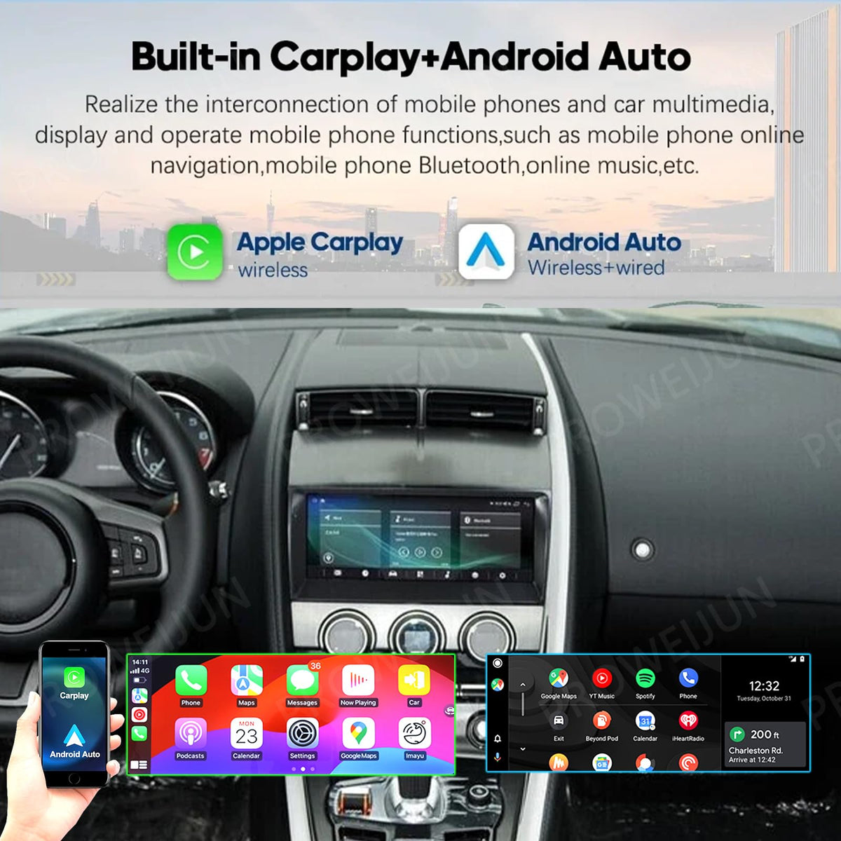 10.25 Inch Car Radio Stereo for Jaguar F Type 2016 2017 2018 Harman System