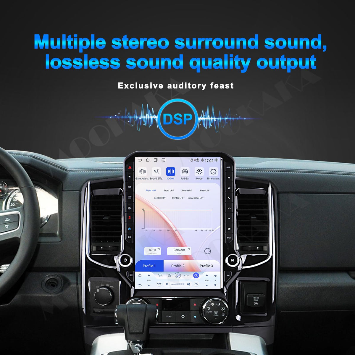 14.5 Inch Android 14 Car Radio for Dodge RAM 1500 2500 3500 2008-2012 Truck Stereo Upgrade Tesla Style Touch Screen Carplay Android Auto GPS Navigation Head Unit (4-64GB)