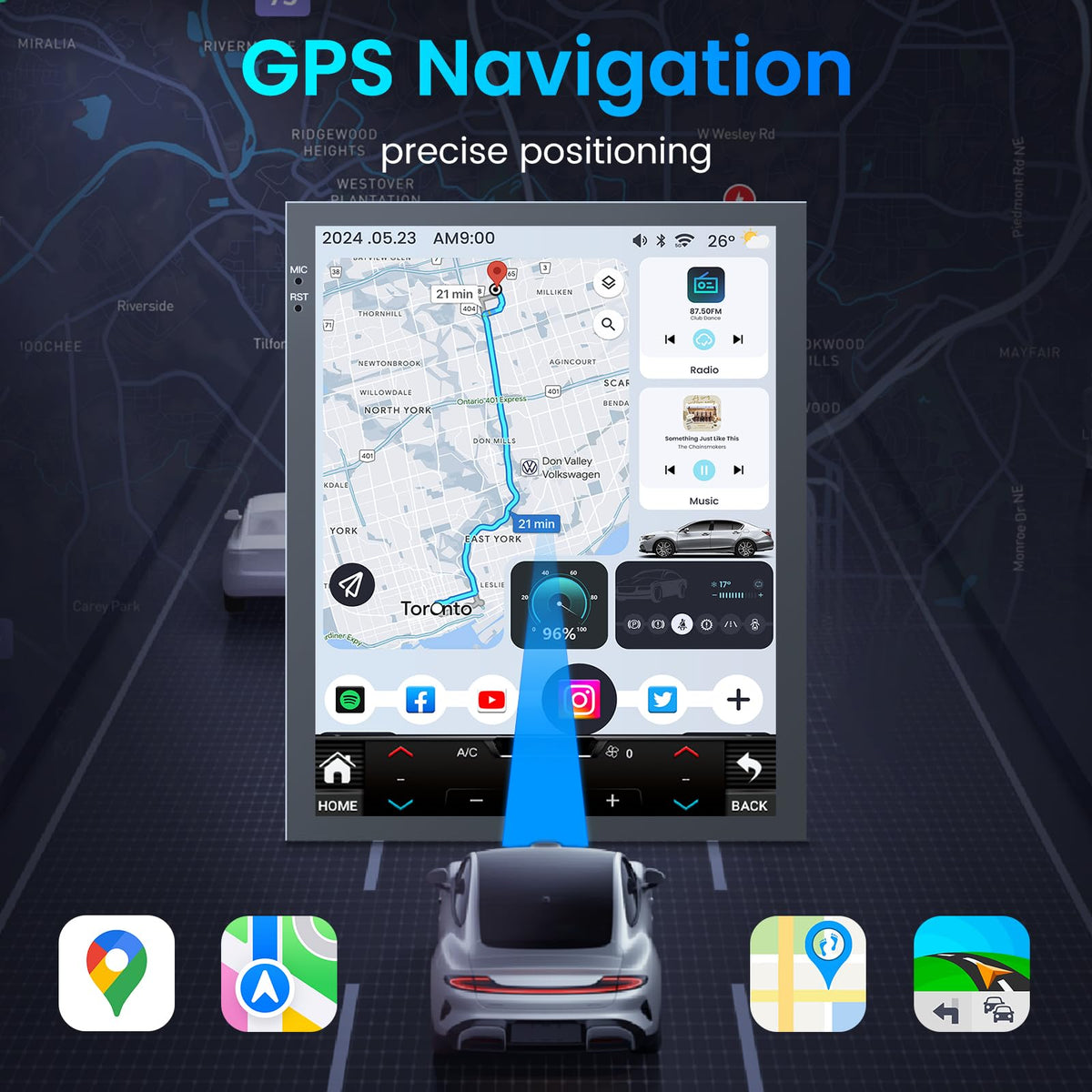 [8Core 4G+64G ] Car Radio for Jeep Grand Cherokee 2014-2017: 10.1" Touch Screen Car Stereo Android 13 Upgrade with Wireless Carplay Android Auto 5GWifi Bluetooth GPS Backup Camera FM/RDS Radio