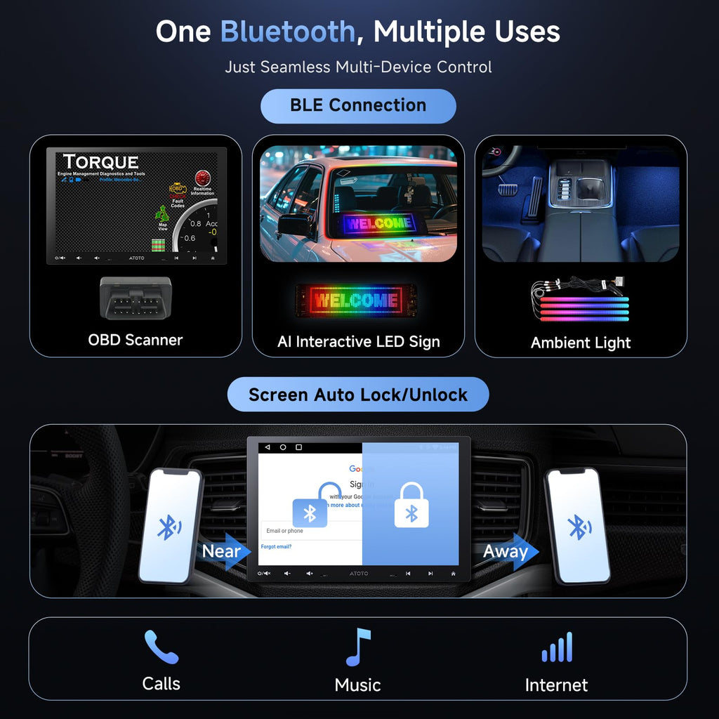A5L 10inch QLED Android Double DIN & Single DIN Car Stereo,Wi-Fi/BT/USB
