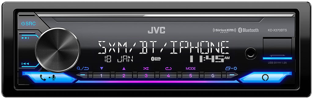 JVC KD-X370BTS Digital Media Receiver Featuring Bluetooth, USB, SiriusXM, Amazon Alexa