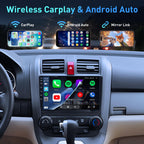 Upgrade 8Core 4G+64G Car Radio Stereo for Honda CRV 2007-2011: 1080P Backup Camera SWC Android 15 9" 1280 * 800 HD Touch Screen Wireless Carplay Android Auto 5G WiFi Bluetooth 5.0 AM FM GPS