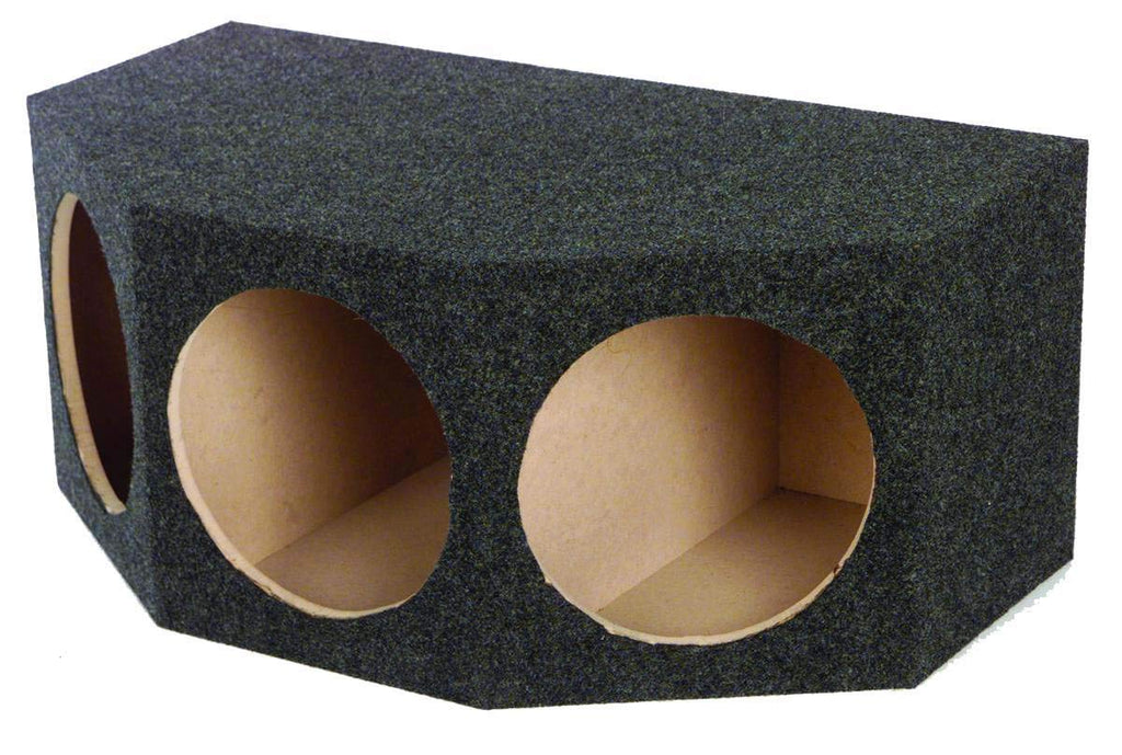 QPower BASS12 3-Hole 12" Sealed Car Audio Subwoofer Box Enclosure, 2-Pack