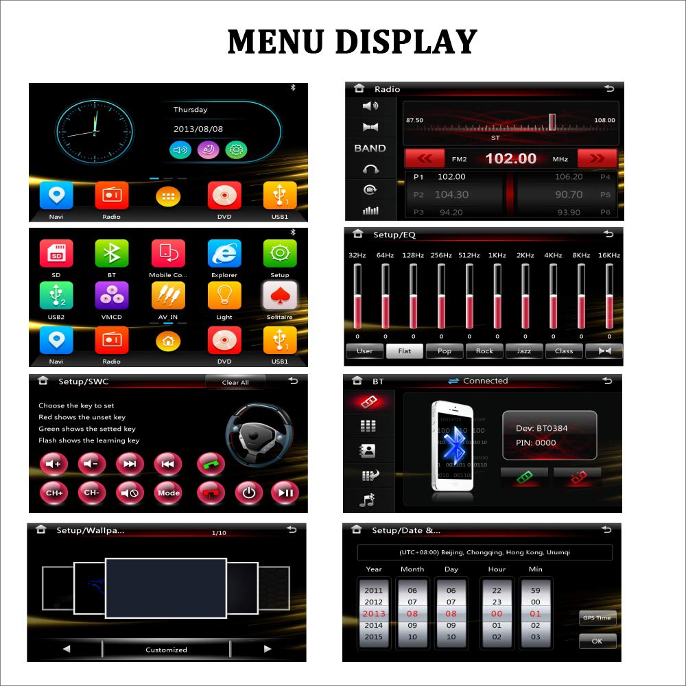 Car Radio Stereo Fits for Mazda 3 2006 2017 2018 2019 2010 2011 8 Inch HD Touchscreen Double Din Car Navigation with DVD Player,DSP,Bluetooth,Backup Camera and Microphon