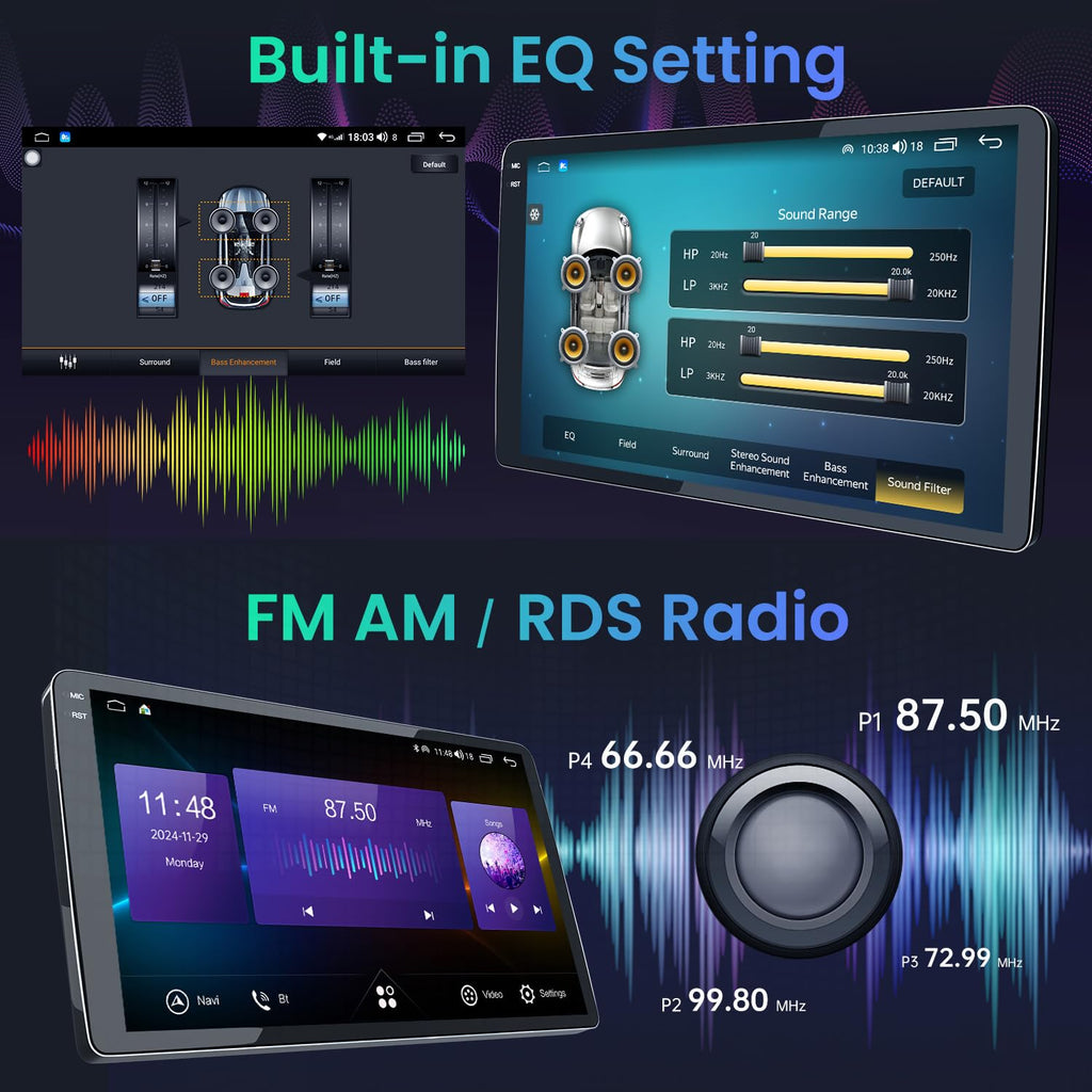 Upgrade 8 Core 4G+64G Car Radio Stereo for Honda CRV 2007-2011:9" 1280 * 800 HD Touch Screen Head Unit, Wireless Carplay Android Auto 5G WiFi Bluetooth AM FM GPS Backup Camera SWC