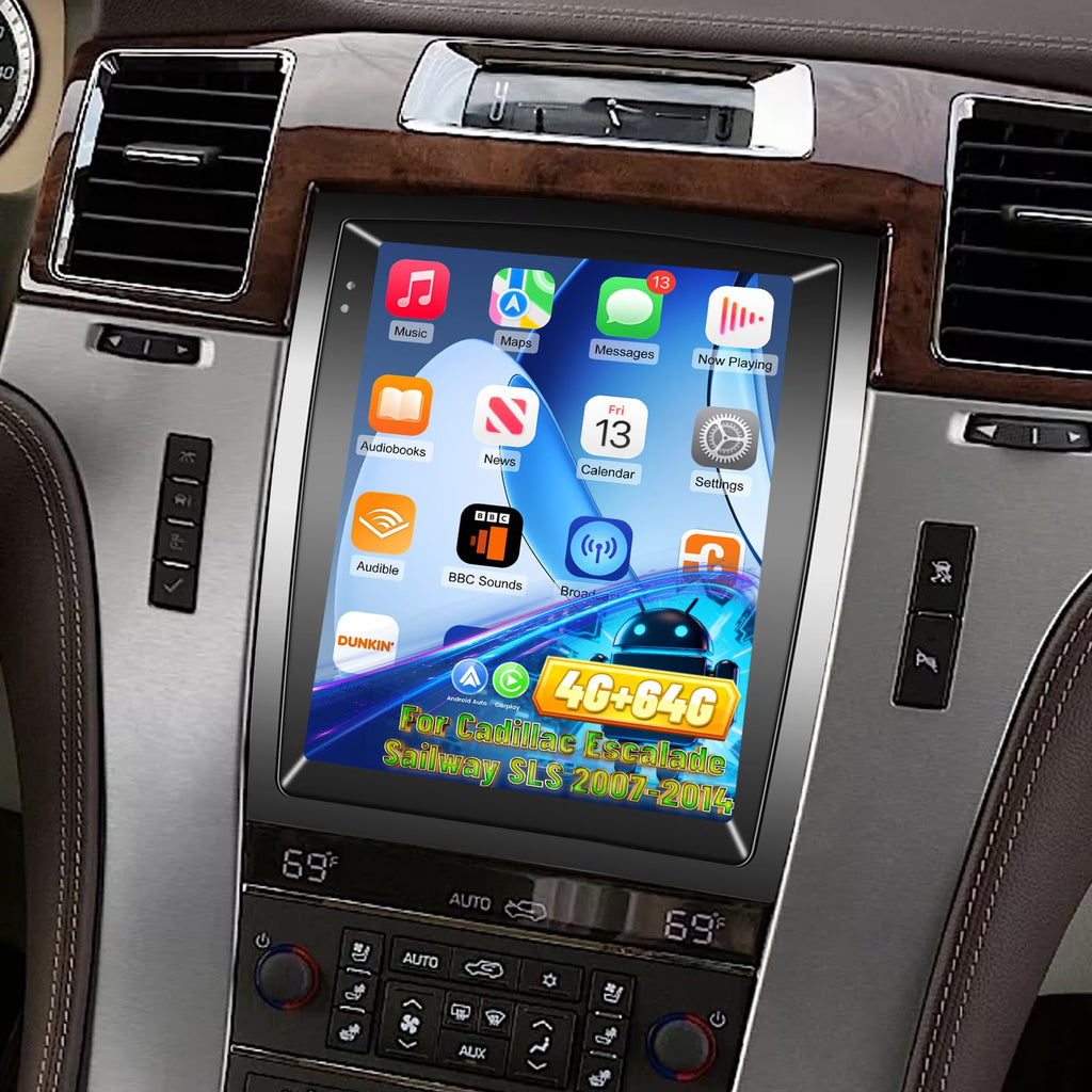 [2+64] Volxcereo Vertical Car Radio for Cadillac Escalade 2007-2014