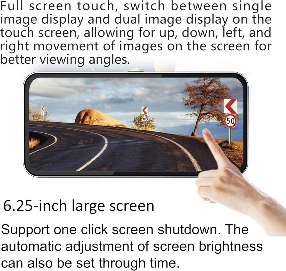 Car Blind Spot Camera Paired with Car Blind Spot Display System, Blind Spot Driving Recorder, BSD Blind Spot Warning Assistance, Blind Spot Monitoring BSM, Camera Monitoring System CMS (Silver)