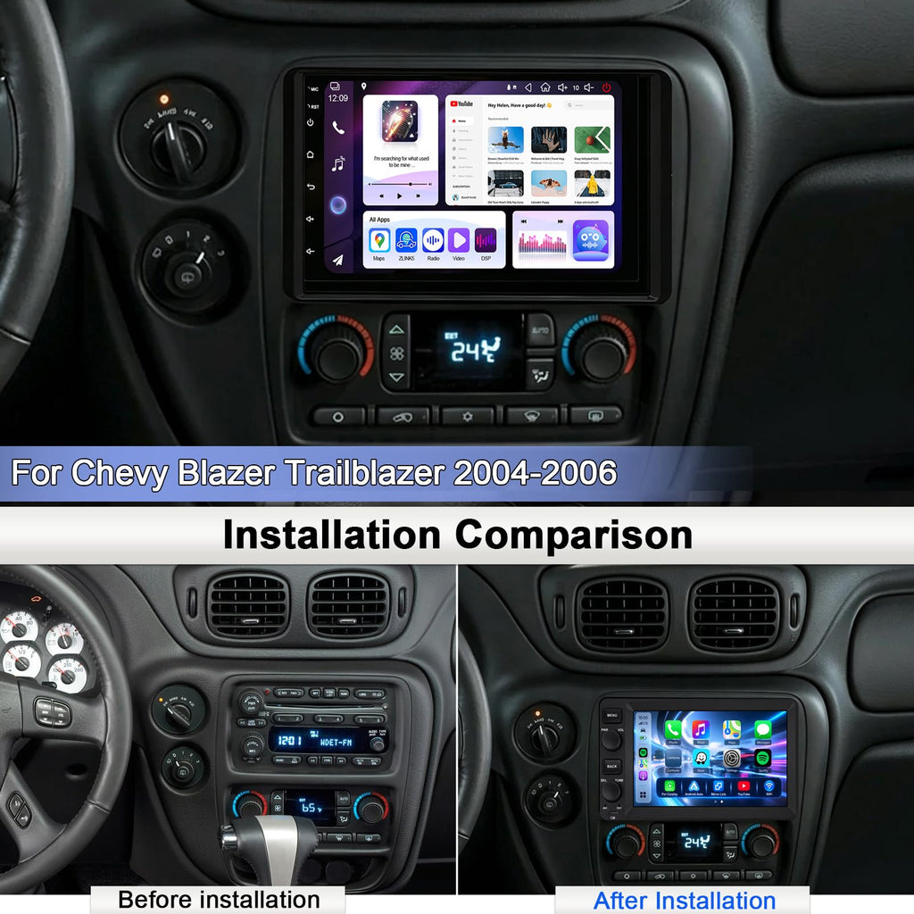 4 Core 64G 7" Double Din Car Radio for Chevy Blazer Trailblazer 2004-2006