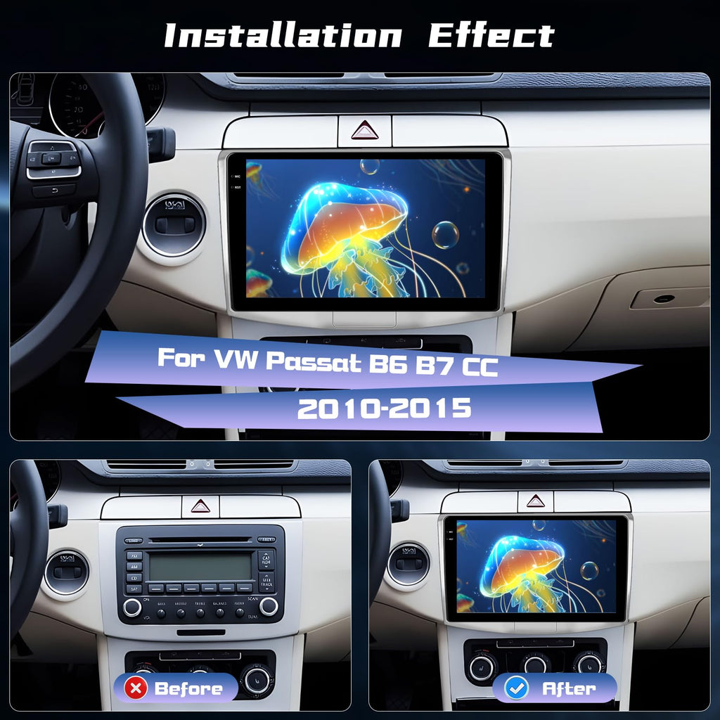 [4+128G] Car Radio for VW Passat B6 B7 CC 2010-2015, Carplay & Android Auto