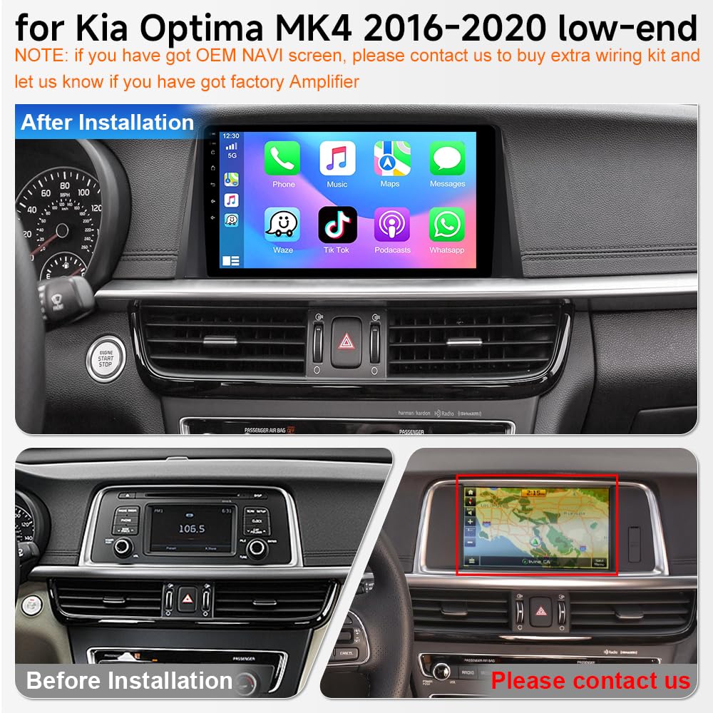 8-Core Android 15 Car Stereo for Kia Optima 2016-2020 Base Model