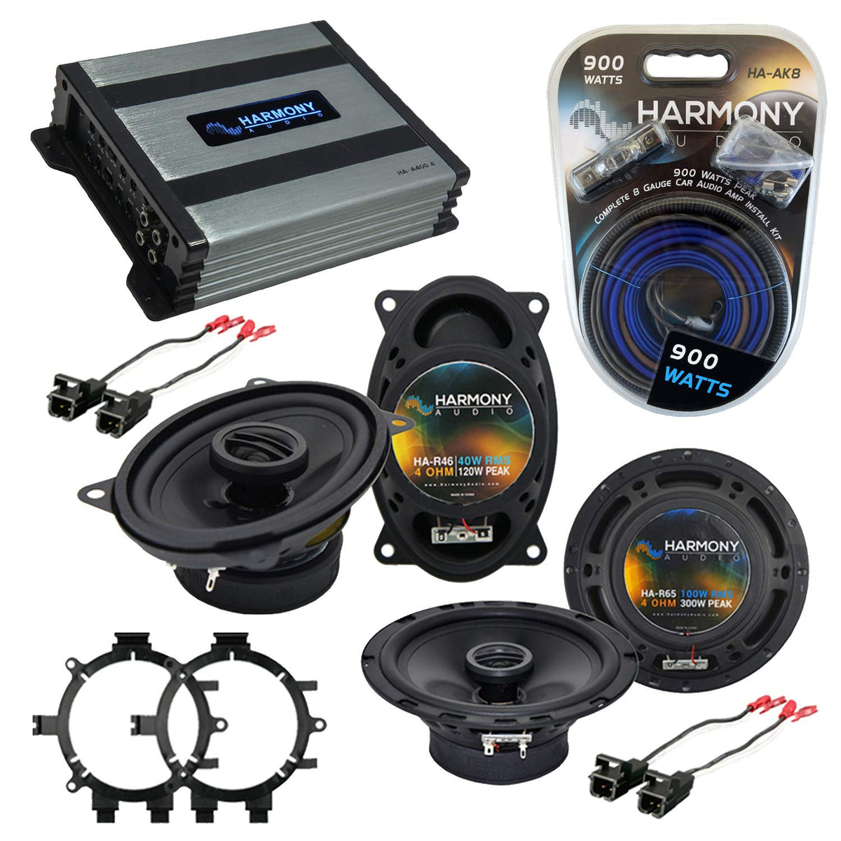 Harmony Audio Fits 1995-2000 Chevy CK Pickup Speaker Amp Bundle R5 R46