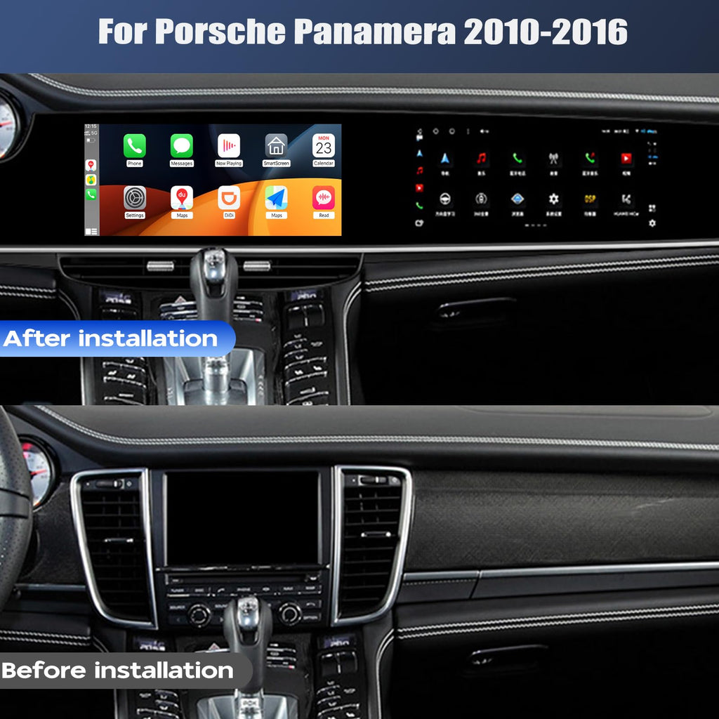 8Core Car Radio for Porsche Panamera 2010-2016 with Wireless CarPlay Android Auto MirrorLink, 8G+128GB 10.9in Touch Screen Radio with GPS Navigation,WiFi,Bluetooth,FM/RDS Radio,HiFi,SWC+Rear Camera