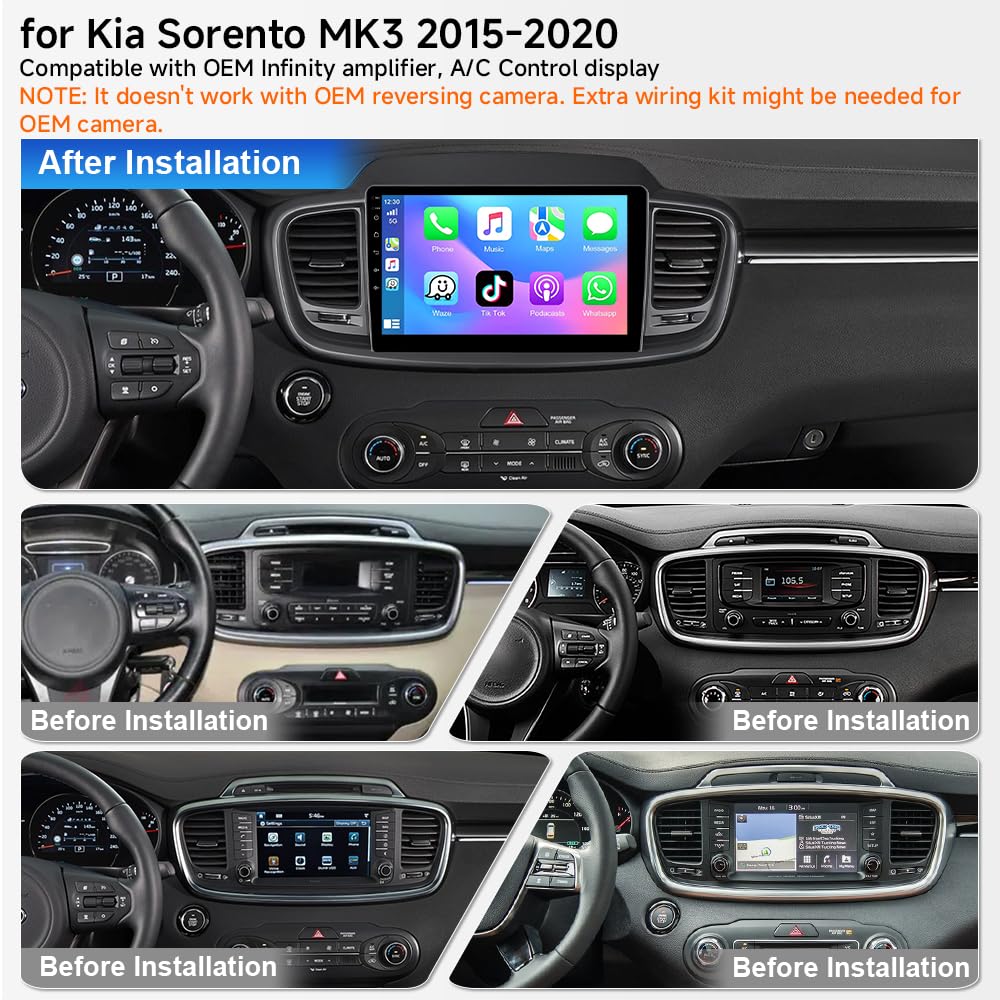 10.1" Android 15 Car Stereo Radio for Kia Sorento MK3 2015-2020