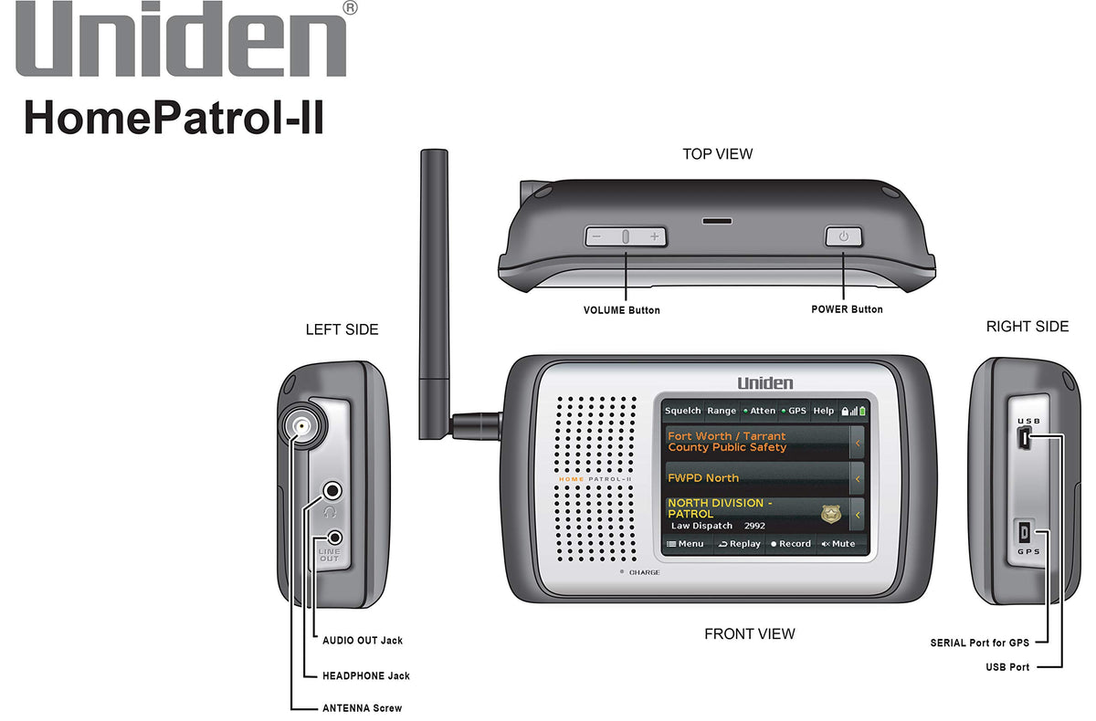 Uniden HomePatrol-2 Color Touchscreen Simple Programing Digital Scanner, TrunkTracker V and S,A,M,E, Emergency/Weather Alert, Digital Capable, APCO P25 Phase 1 and 2, Covers USA and Canada