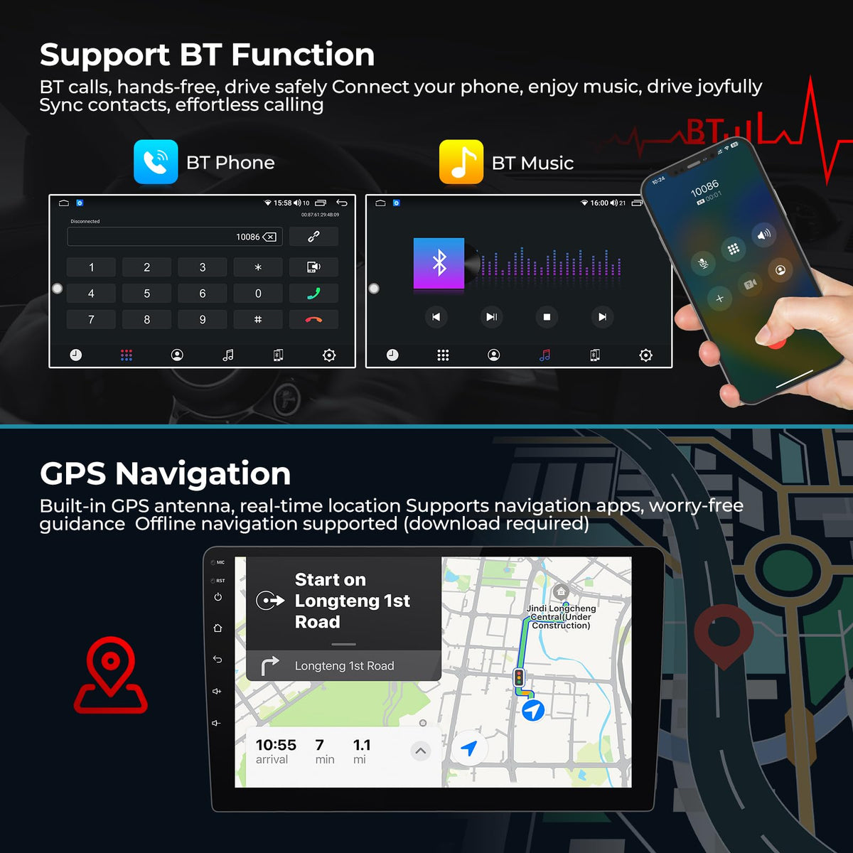 for Mazda 6 GL 2016 2017 2018 Radio Update Car Stereo Replacement with Carplay & Android Auto 8-Core 2+32G Head Unit 9-Inches 1280x720 IPS Touch Screen Bluetooth