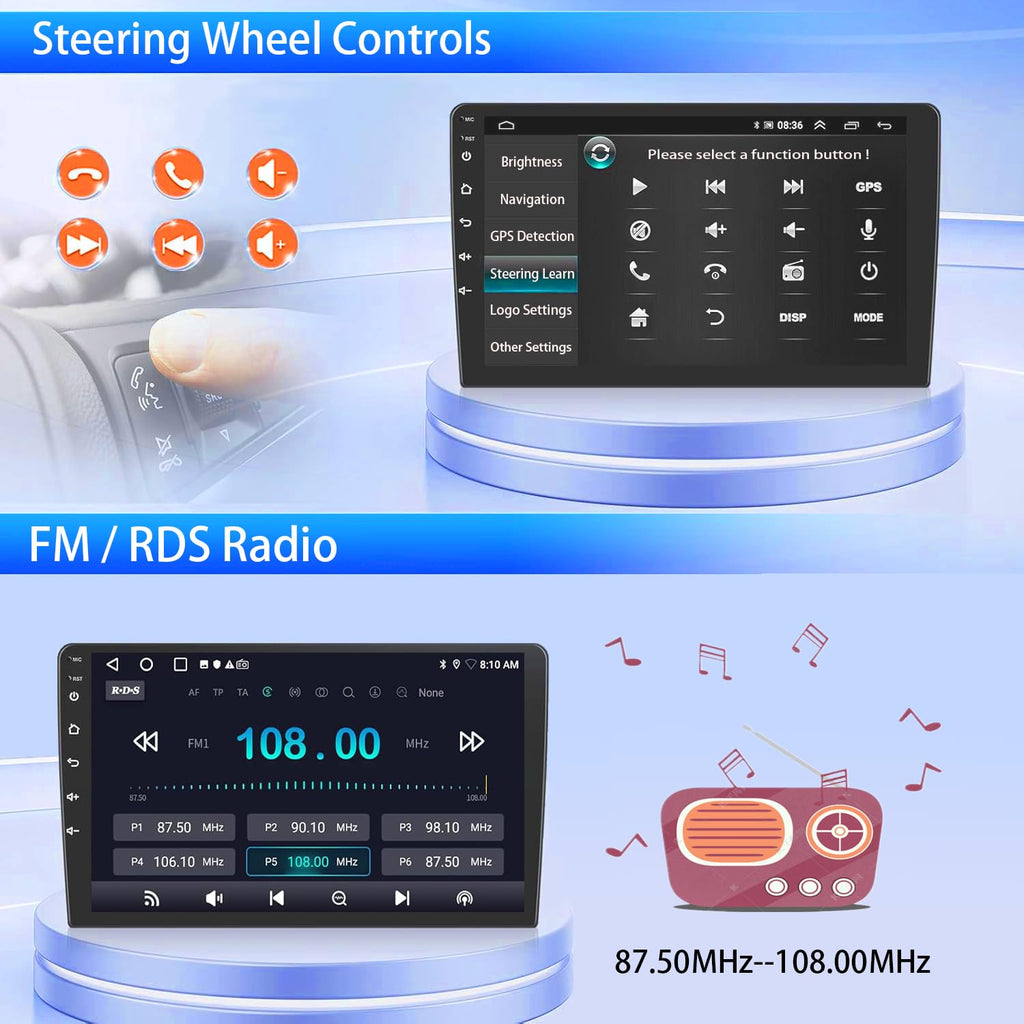 [6+128GB] Keconsing 9" Android 14 Autoradio for Ford Mustang Radio 2015 2016 2017 2018 2019 2020 Radio Stereo Carplay, Wireless Car Play GPS Auto Navi Screen Bluetooth Navigation Player