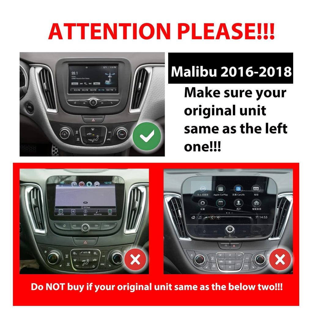 for Chevrolet Malibu 2016-2018 Tesla Style CarPlay Android Auto Navigation Stereo GPS Radio Reverse Camera 9.7" IPS Touchscreen Headunit Tablet Media Player Quad Core 2G+64G