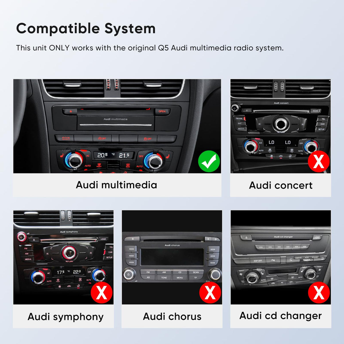 10.25 inch Linux Touch Screen for Audi Q5 Multimedia (2009-2017)