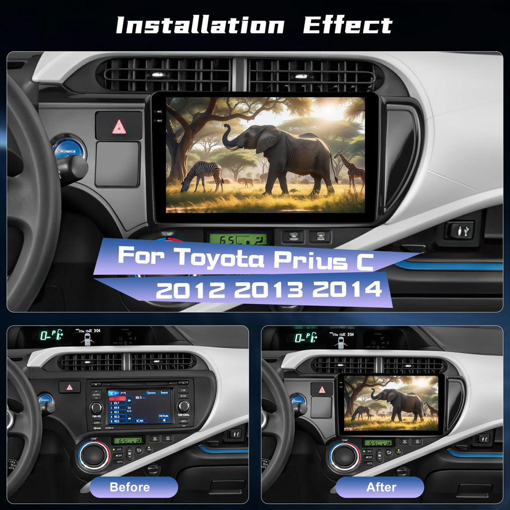 [4+128G] Car Radio for Toyota Prius C 2012 2013 2014 Carplay & Android Auto