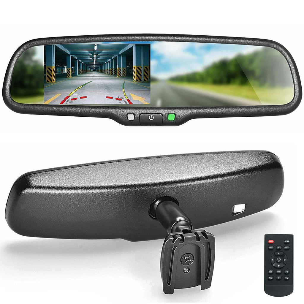 Master Tailgaters 10.5" OEM Rear View Mirror with 4.3" LCD Screen + OnStar Buttons for Existing Wiring | Rearview Universal Fit | Auto Adjusting Brightness LCD | Anti Glare | Full Mirror Replacement