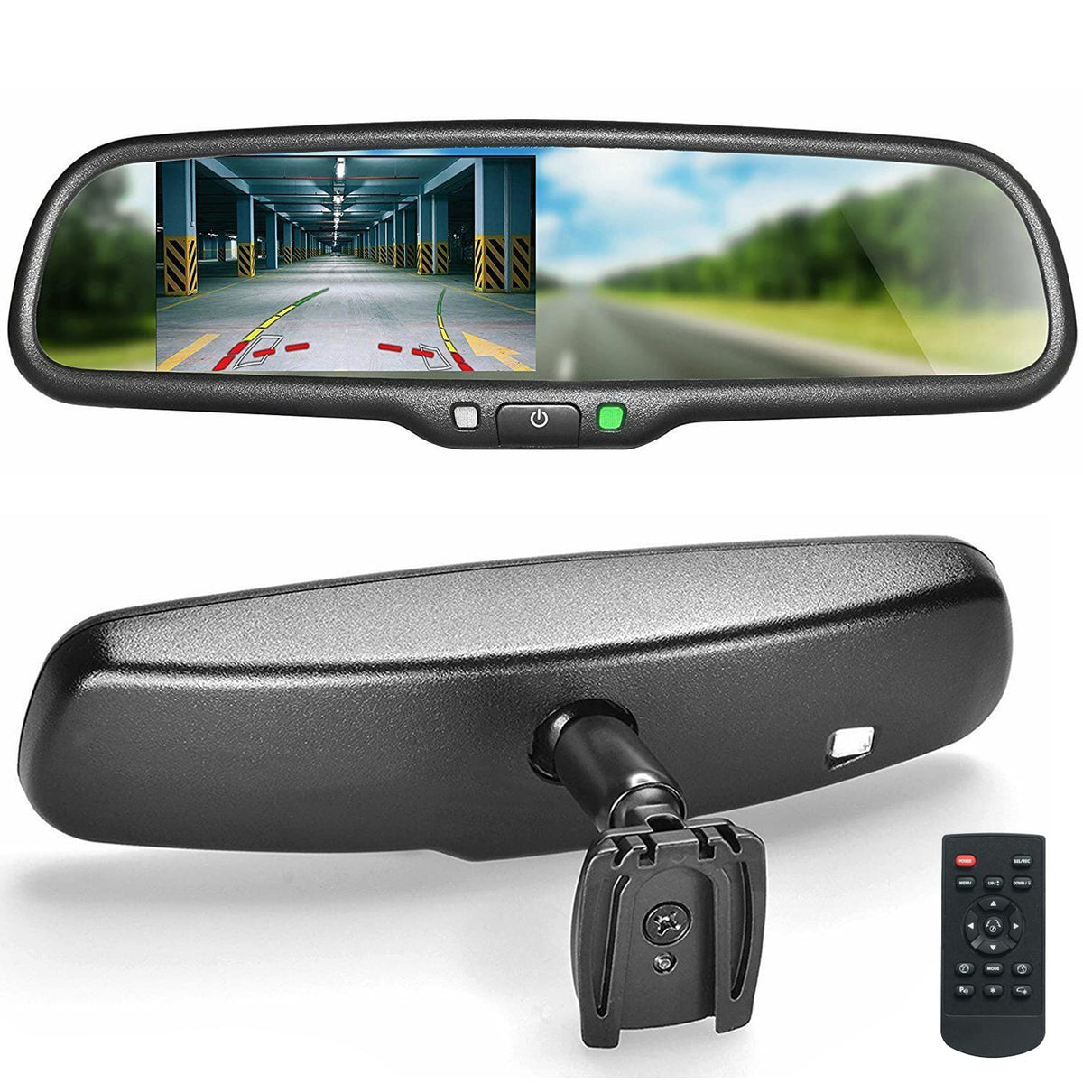 Master Tailgaters 10.5" OEM Rear View Mirror with 4.3" LCD Screen + OnStar Buttons for Existing Wiring | Rearview Universal Fit | Auto Adjusting Brightness LCD | Anti Glare | Full Mirror Replacement