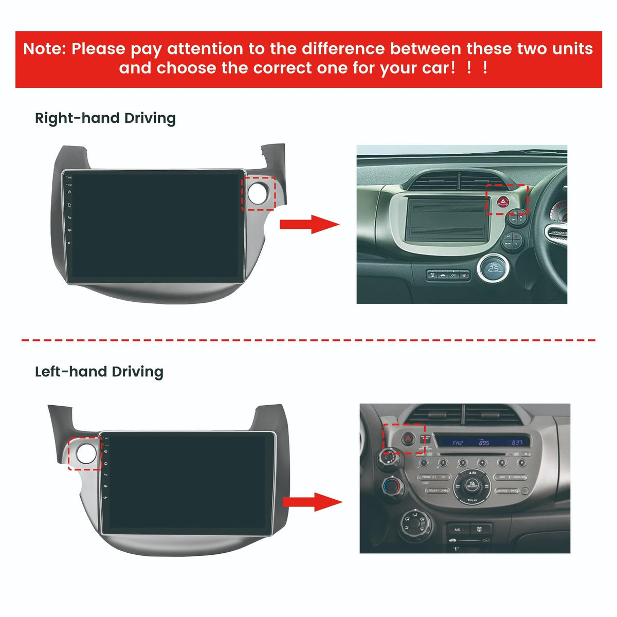 for Honda Fit Jazz 2009-2014 RHD 4G+64G CarPlay Android Auto Navigation Stereo GPS Radio Reverse Camera Display 10" IPS Touchscreen Headunit Tablet Pad Media Player, if Applicable Quad Core