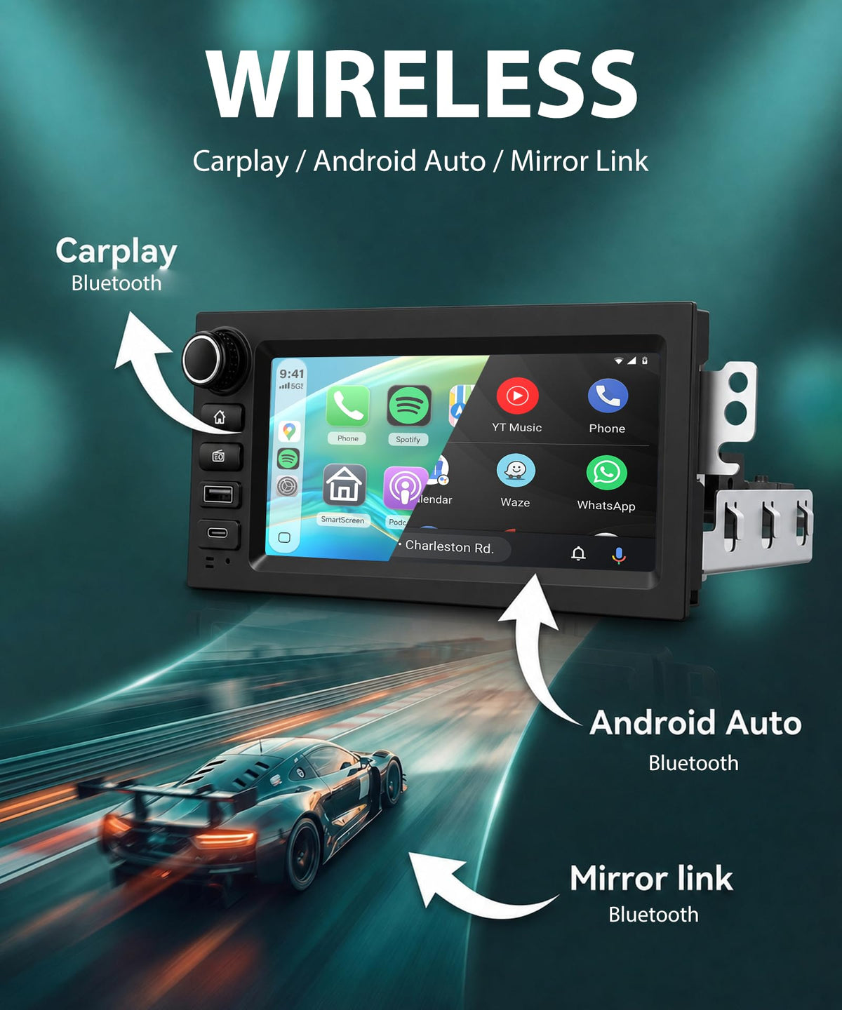 Car Stereo Radio for Chevrolet Silverado Suburban Tahoe Astro GMC Sierra Yukon Safari Savana 6.86 Inch IPS Touchscreen Android 15 4GB+64GB Wireless Carplay Android Auto GPS BT FM RDS Split Screen