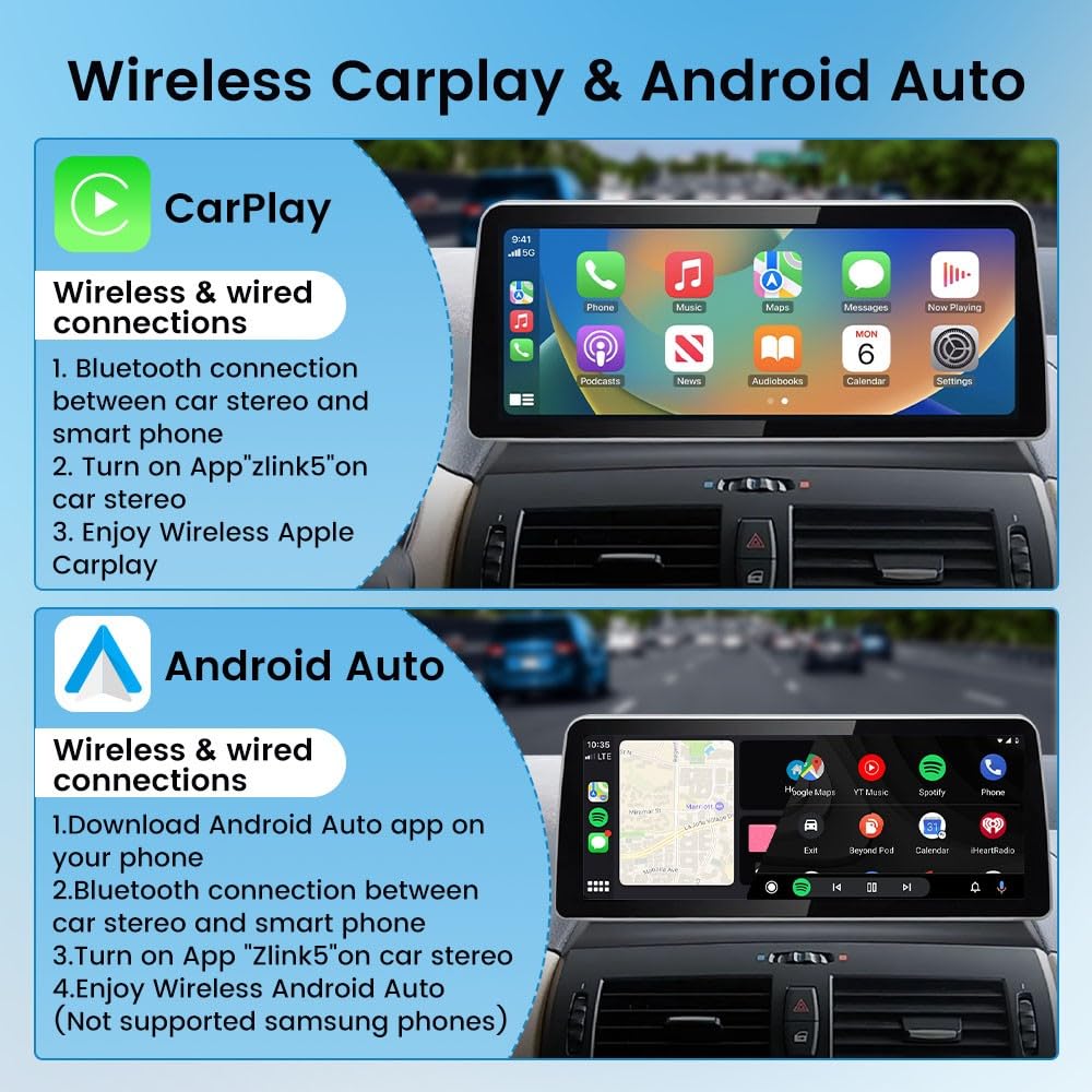for BMW X3 E83 2006-2010 12.3" Octa Core 8G+64G Car CarPlay Android Auto Navigation Android Stereo GPS Radio Display IPS Touchscreen Headunit Tablet Media Player