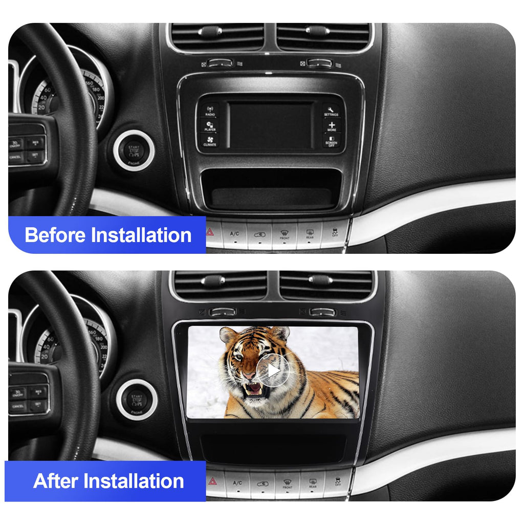 2+32G Android 12 Double Din Car Stereo for Dodge Journey 2011-2019 with 9 Inch Touchscreen Radio Built-in Wireless Carplay/Android Auto/GPS/Bluetooth/FM/AUX-in/SWC/Backup Camera