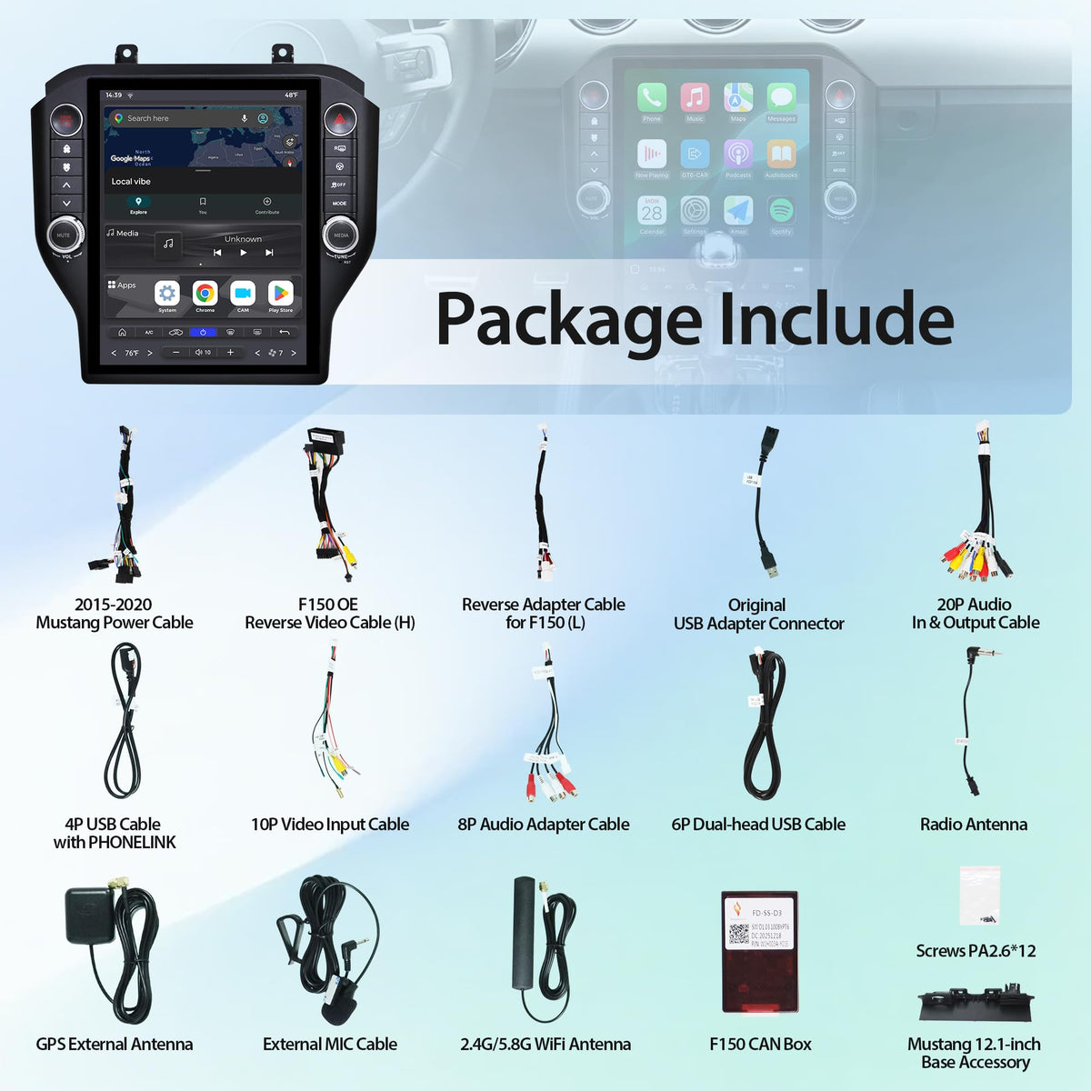 LINKSWELL Lite2 Android 13 Car Radio Stereo for Ford Mustang 2015-2023