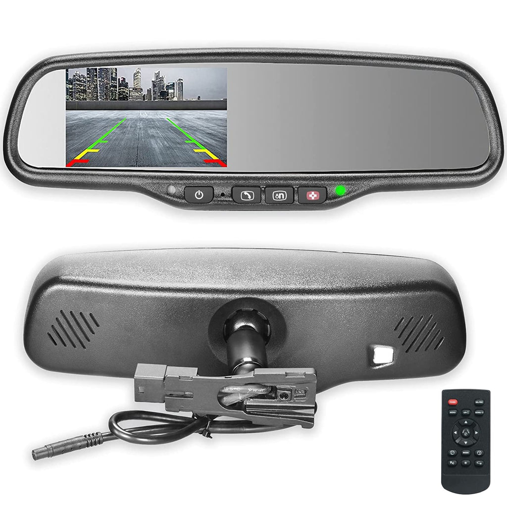 Master Tailgaters 10.5" OEM Rear View Mirror with 4.3" LCD Screen + OnStar Buttons for Existing Wiring | Rearview Universal Fit | Auto Adjusting Brightness LCD | Anti Glare | Full Mirror Replacement