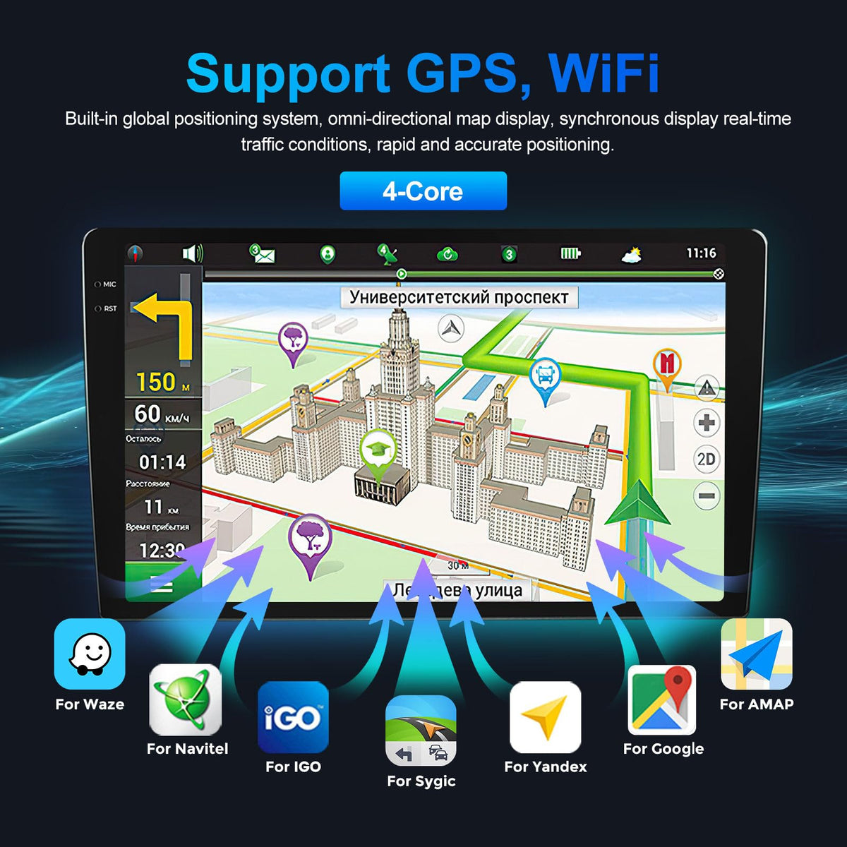 Android Car Radio Stereo for Toyota Aqua 2011-2017,4 Core 2+32G