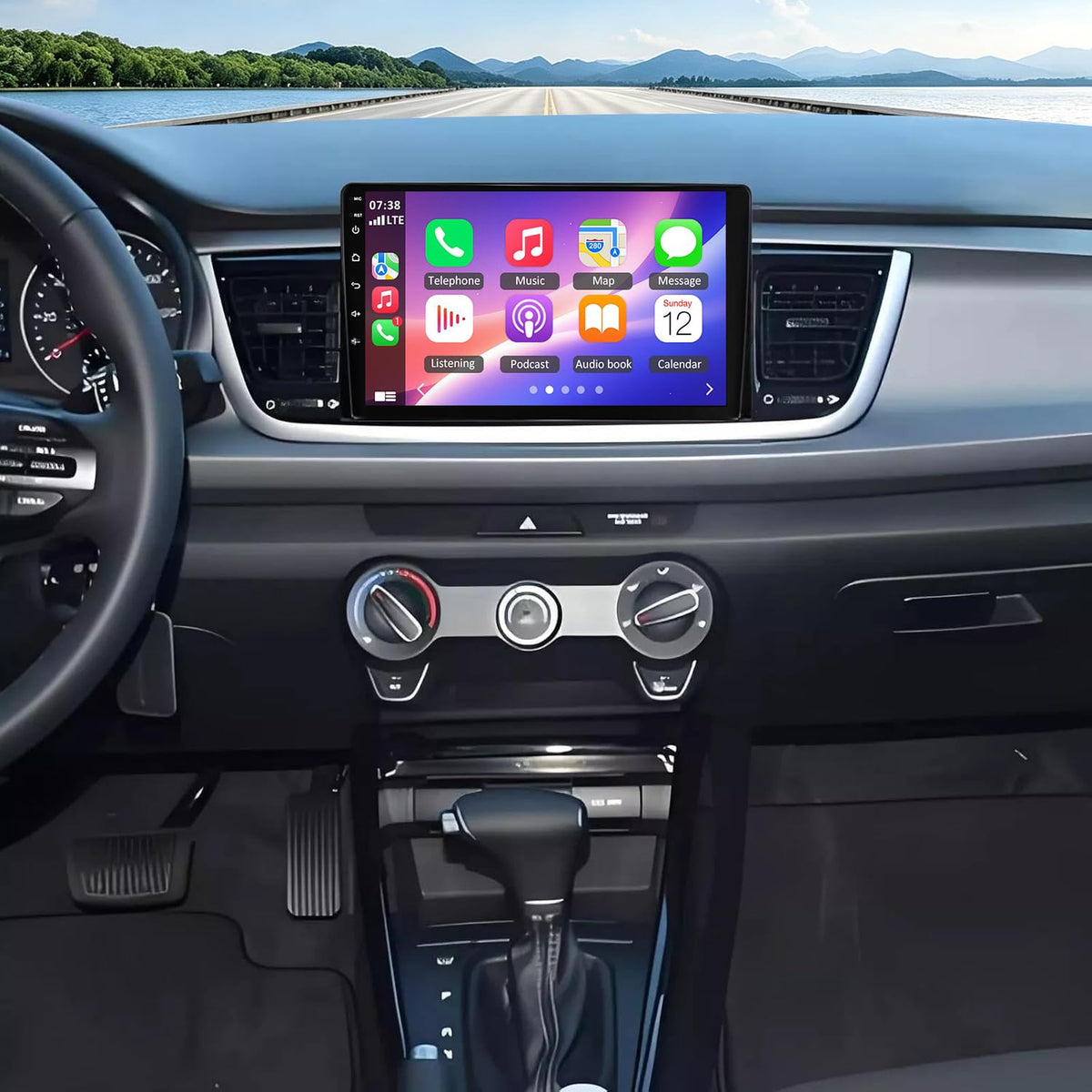 Double Din Android 13 Car Stereo Radio Compatible with Kia Rio 2018-2023 with Wireless CarPlay Android Auto 9" Touchscreen Car Radio Audio Receiver GPS Navigation Camera Mirror Link SWC