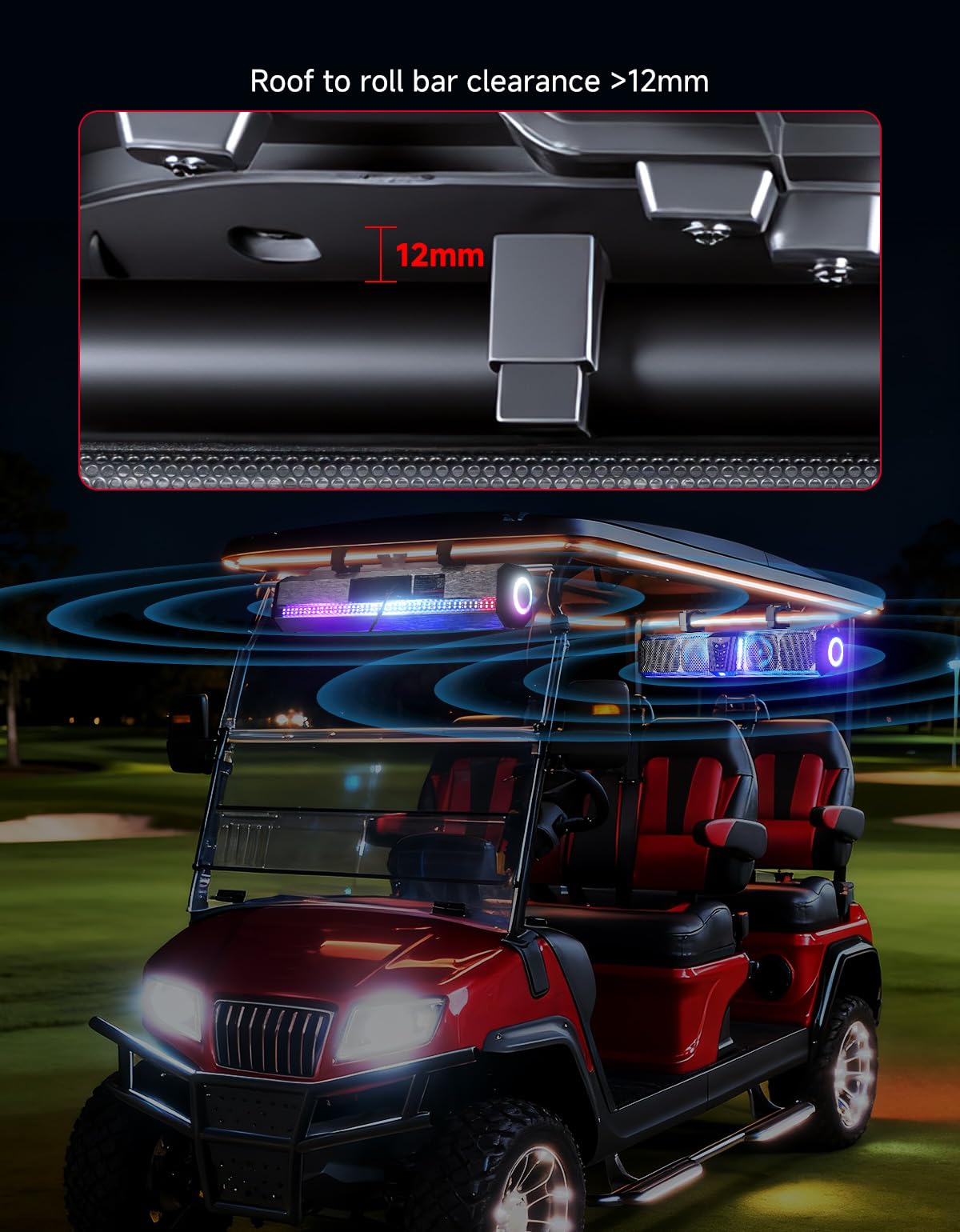 KEMIMOTO 2025 Midnight S60 26-inch UTV Sound Bar