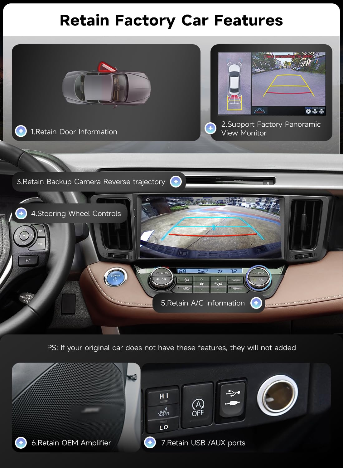 10.33" Android 14 Car Stereo for Toyota RAV4 2013-2018,6G+128G