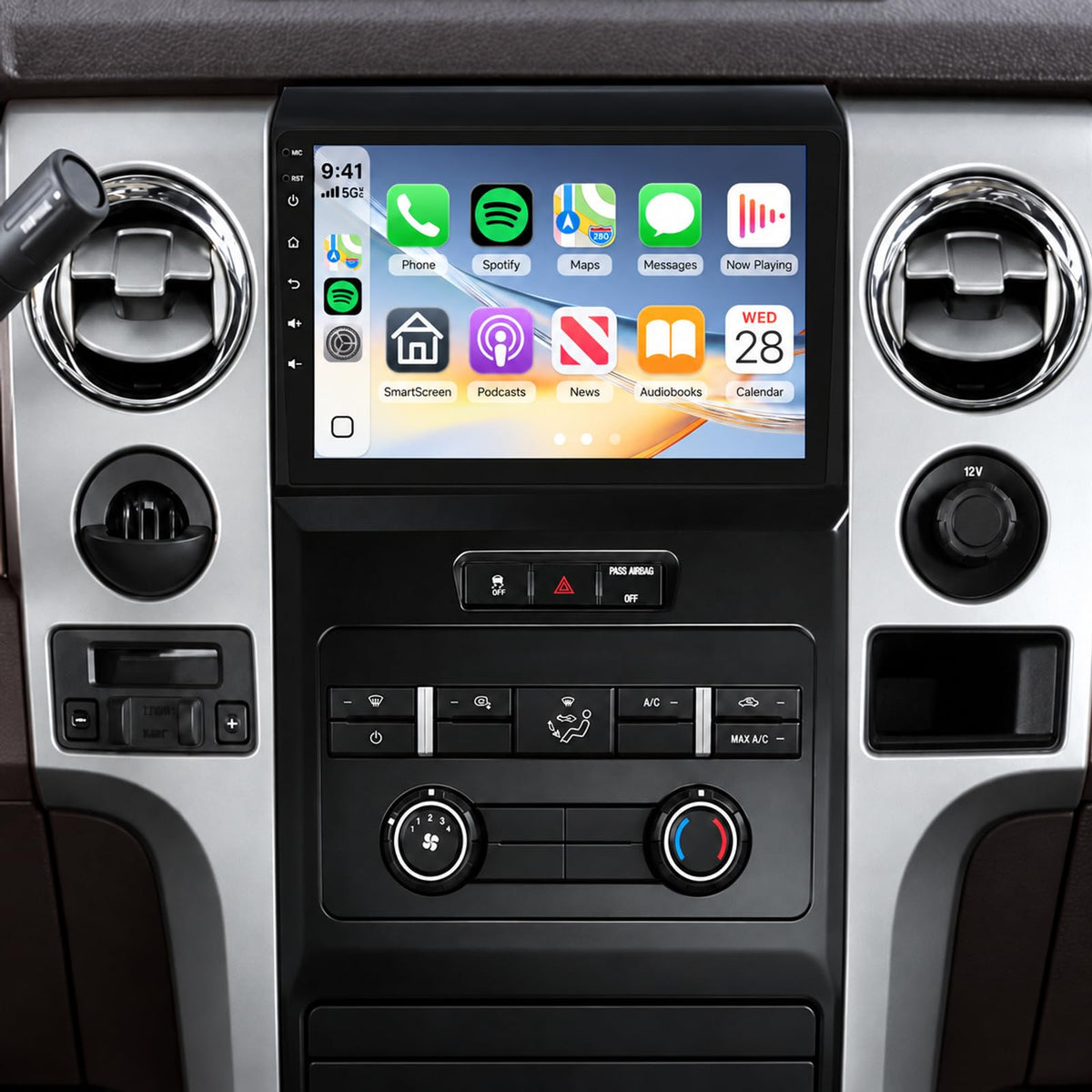 4G+128G Car Stereo for Ford F150 2009-2014,Wireless Carplay Android Auto