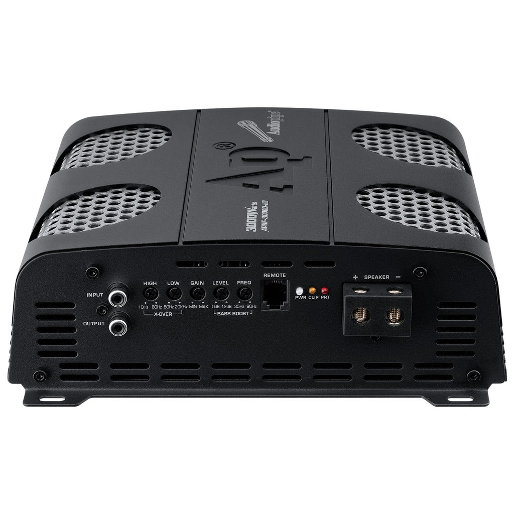 Audiopipe 3000 Watts Full Range Class D Mosfet Amplifier (APHF-3000D-H2), 4-Point Protection System, 2 Ohm, BTL Mode, Remote Bass Control Knob