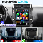 Car Radio Stereo for Toyota Land Cruiser Prado 2010 2011 2012 2013, 12.1 inch Touchscreen Wireless Carplay & Android Auto Tesla Style Headunit Upgraded with Bluetooth GPS Navi SWC WiFi FM DSP Camera