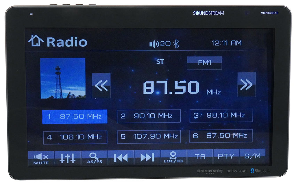 Soundstream VR-1032XB Double DIN SiriusXM Ready Bluetooth in-Dash DVD/CD/AM/FM Car Stereo Receiver with 10.3" Touchscreen