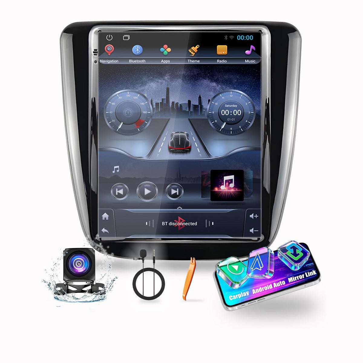 for Chevrolet Malibu 2016-2018 Tesla Style CarPlay Android Auto Navigation Stereo GPS Radio Reverse Camera 9.7" IPS Touchscreen Headunit Tablet Media Player Quad Core 2G+64G
