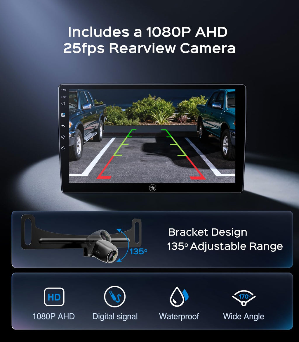 64G Car Radio Stereo for Toyota Tacoma 2005 2006 2007 2008 2009 2010 2011 2012 2013 2014 2015, CarPlay & Android Auto Head Unit, 9" Touchscreen/GPS Navigation/HD Backup Camera/SWC