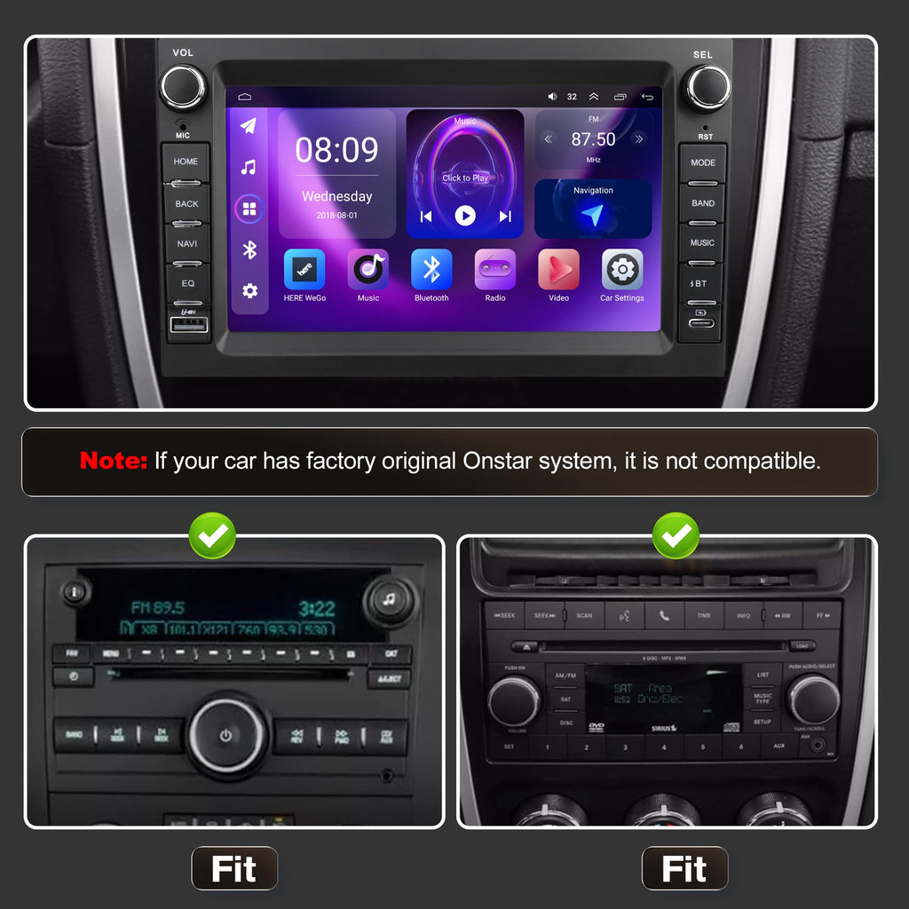 7 Inch Car Radio for Chevy Traverse 2008-2012 IPS Touchscreen Android 13 Stereo with Wireless CarPlay Android Auto, 4+64G GPS Navigation Bluetooth Backup Camera Steering Wheel Control