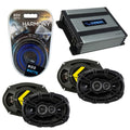 Harmony Audio Compatible with Dodge Charger 2005-2010 Factory Speaker Replacement Kicker Bundle (2) DSC693 & Harmony HA-A400.4