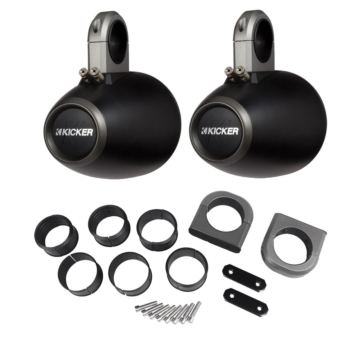 KICKER 12KMTES Pair of Wake Tower/Roll Bar Speaker Enclosures, Black