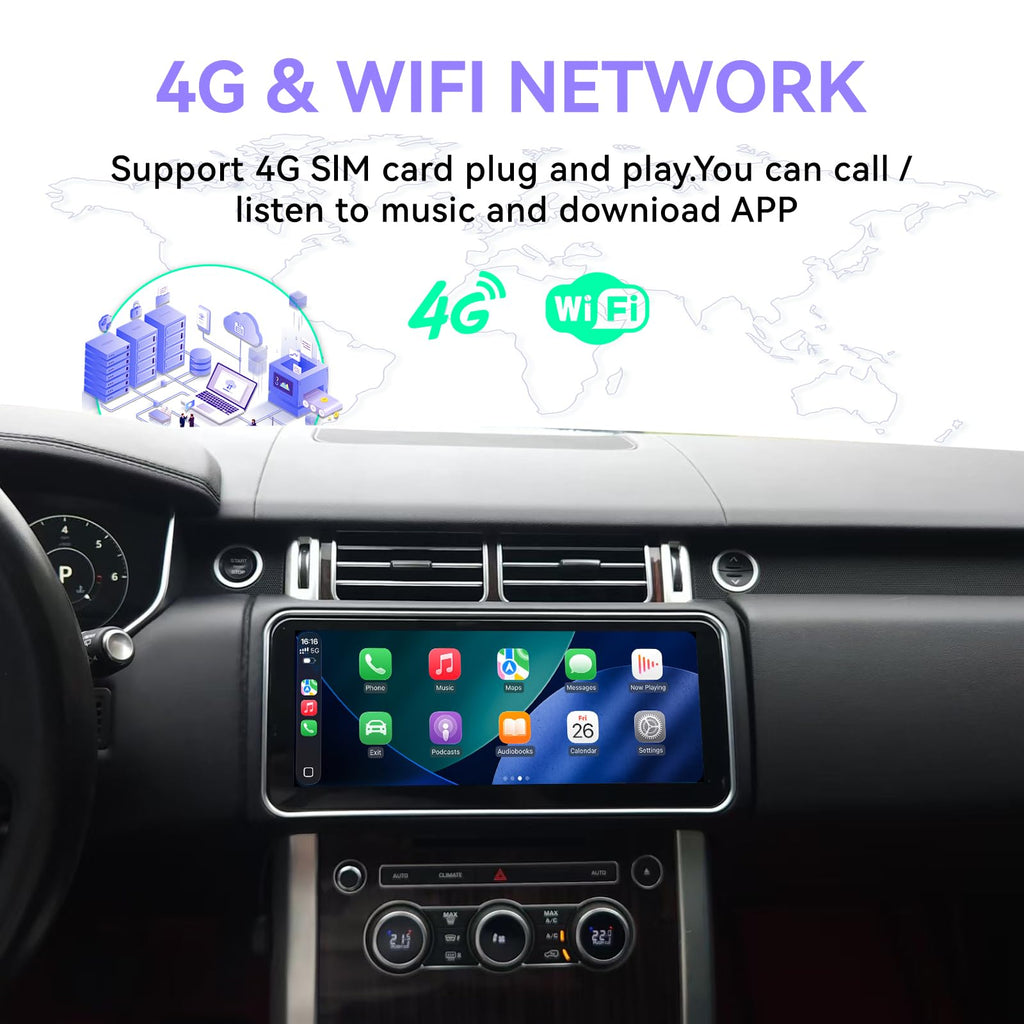 8+128GB 12.3'' Android 13 Car Stereo Navigation for Range Rover Sport L494 2014-2017 Touch Screen with CarPlay/Android Auto | GPS+4G+Split Screen | Plug & Play Upgrade (OEM Bosch System, White)