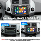 Car Radio for Toyota RAV4 2006-2012 7" QLED IPS CarPlay Android Auto Stereo DVD Player GPS Navigation with Bluetooth SWC 4G/WiFi FM/AM RDS (Octa-core CPU, 6GB RAM+128GB ROM)