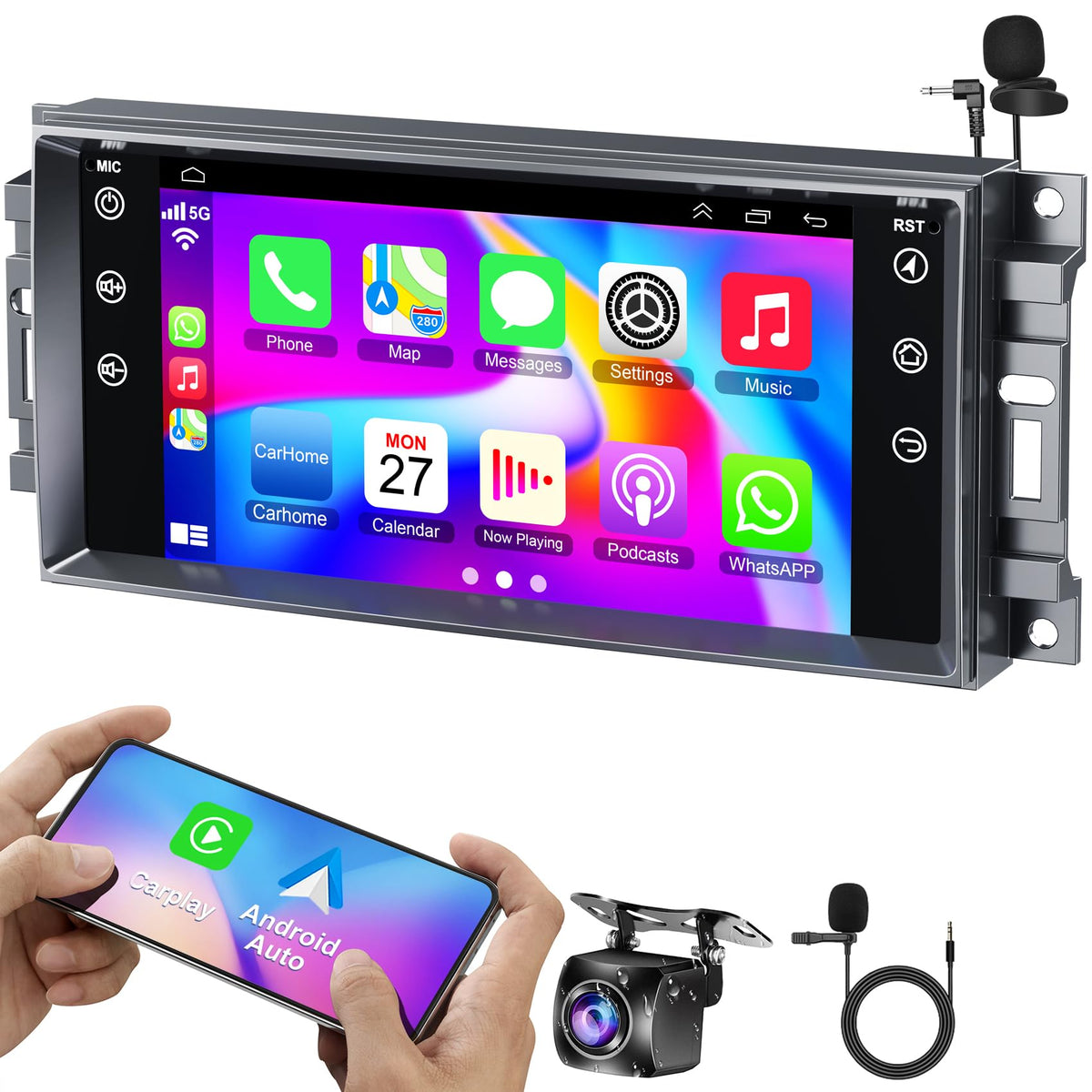 (8Core + 64GB) QLED Touch Screen Car Radio for Toyota Camry 2015-2017