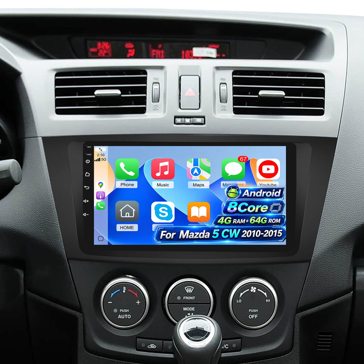 [8 Core 4+64G] Car Radio for Mazda 5 CW 2010-2015, Carplay and Android Auto