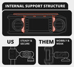 Tackform TRAXX Slim Track Dash Mount - Dual Phone Holders - Compatible with 2016-2023 Toyota Tacoma | All Metal - CNC Billet Aluminum | Full Width Bracket + Bezel Stiffeners | Red